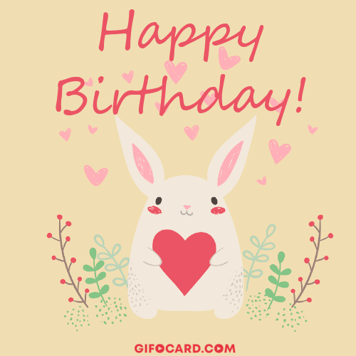 Happy Birthday cute animal gif – free download, tap to send ecard