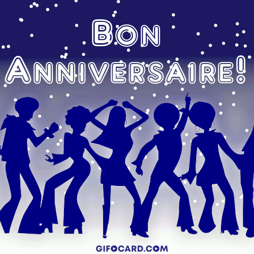 Bon Anniversaire gif. Happy Birthday in French