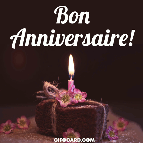Bon Anniversaire gif. Happy Birthday in French