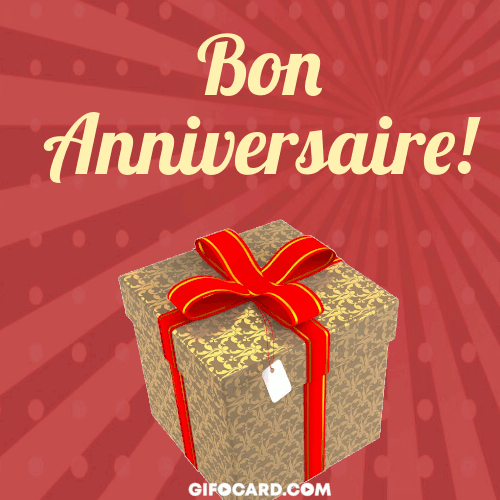 Bon Anniversaire gif. Happy Birthday in French