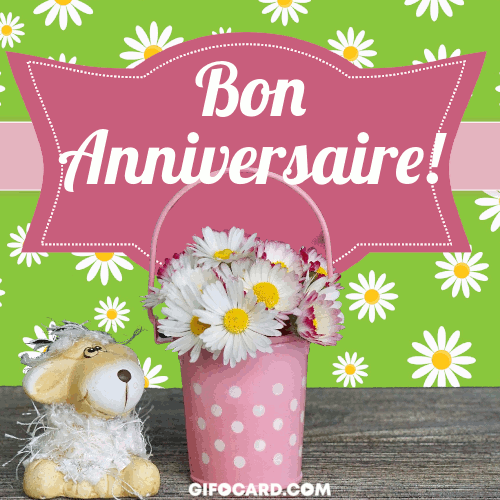 Bon Anniversaire gif. Happy Birthday in French