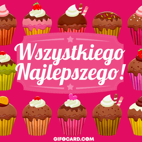 Wszystkiego Najlepszego gif. Happy Birthday in Polish