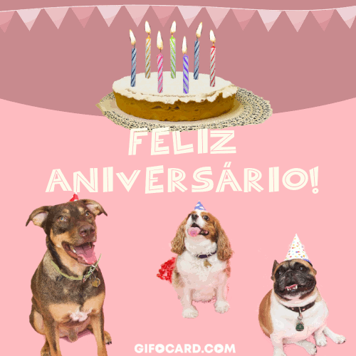 Feliz Aniversário gif. Happy Birthday in Portuguese