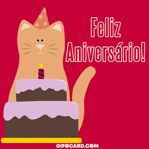 Feliz Aniversário gif. Happy Birthday in Portuguese