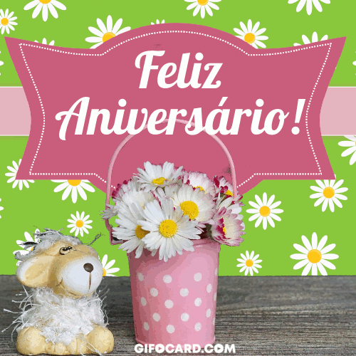 Feliz Aniversário gif. Happy Birthday in Portuguese